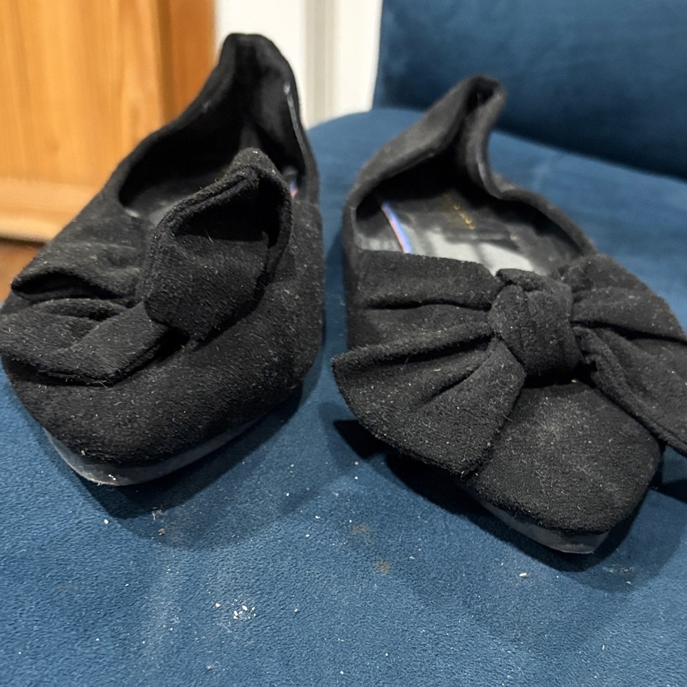 Kids Black Bow Flats